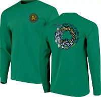 Image One Men's Notre Dame Fighting Irish Green Campus Pride Long Sleeve Shirt