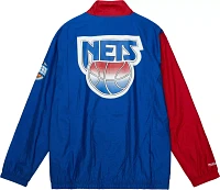 Mitchell and Ness Men's Brooklyn Nets White Arch Windbreaker