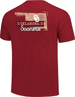 Image One Adult Oklahoma Sooners Crimson Sketch Banner T-Shirt