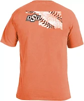 Image One Men's Oklahoma State Cowboys Orange Baseball Laces T-Shirt