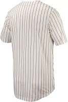 Nike Men's Texas Longhorns White Pinstripe Full Button Replica Baseball Jersey