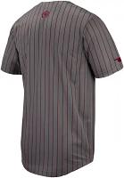 Nike Men's Oklahoma Sooners Grey Pinstripe Full Button Replica Baseball Jersey