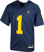 Jordan Youth Michigan Wolverines #1 Blue Game Football Jersey