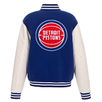 JH Design Men's Detroit Pistons Royal Varsity Jacket