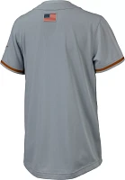 Nike Youth Texas Longhorns Grey Full Button Replica Baseball Jersey