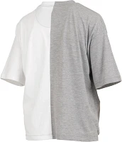 Pressbox Women's Purdue Boilermakers Grey & White Half and Half T-Shirt