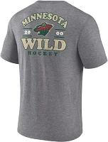 NHL Minnesota Wild 2-Hit Tri-Blend Grey T-Shirt