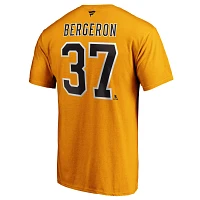 NHL Men's Boston Bruins Patrice Bergeron #37 Gold Player T-Shirt