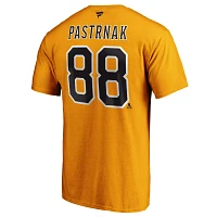 NHL Men's Boston Bruins David Pastrnak #88 Gold Player T-Shirt