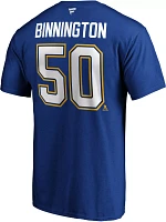 NHL Men's St. Louis Blues Jordan Binnington #50 Royal Player T-Shirt