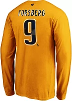 NHL Men's Nashville Predators Filip Forsberg #9 Gold Long Sleeve Player Shirt