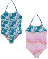 Andy & Evan Girls' Multicolor Reversible One-Piece Swimsuit