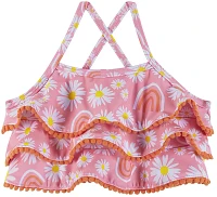 Andy & Evan Girls' Rainbow Print Tankini Set W/ Hat