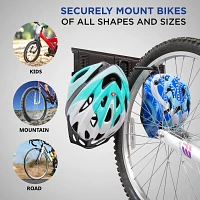 RaxGo Wall Mounted Bike Rack - 3 Bikes