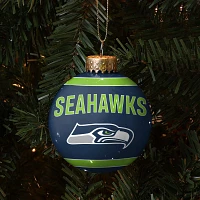 FOCO Seattle Seahawks Glass Ball Ornament