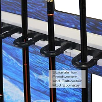 Rush Creek Guy Harvey Sailfish Fishing Wall Storage Rack 8 Rod Holder