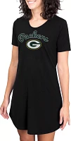 Concepts Sport Women's Green Bay Packers Black Nightshirt