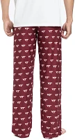 College Concepts Men's Virginia Tech Hokies Maroon Gauge Knit Fleece Pants