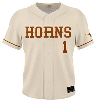 Prosphere Men's Texas Longhorns #1 Crimson Full Button Replica Baseball Jersey