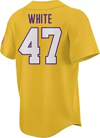 Prosphere Men's LSU Tigers #47 Gold Tommy White Full Sublimated Baseball Jersey