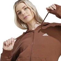 adidas Women's Essentials Linear Full-Zip French Terry Hoodie