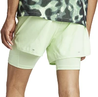 adidas Men's Own The Run 3-Stripes 2-in-1 Shorts