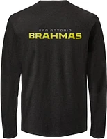 San Antonio Brahmas Men's Lockup Logo Charcoal Long Sleeve T-Shirt