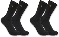 Carhartt Men's Solid Logo Crew Socks - 2 Pack