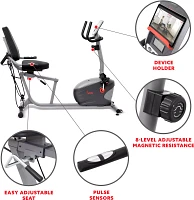 Sunny Health and Fitness Interactive Recumbent Bike