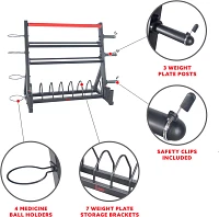 Sunny Health & Fitness All-In-One Weight Storage Rack