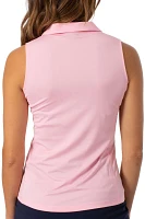 Golftini Women's Sleeveless Zip Tech Golf Polo