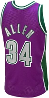 Mitchell & Ness Men's 2001 Milwaukee Bucks Ray Allen #34 Purple Hardwood Classics Swingman Jersey