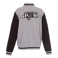 JH Design Men's San Antonio Spurs Grey Reversible Fleece Jacket