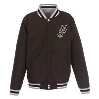 JH Design Men's San Antonio Spurs Grey Reversible Fleece Jacket