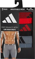 adidas Men's Performance Mesh Long Boxer Briefs – 3 Pack