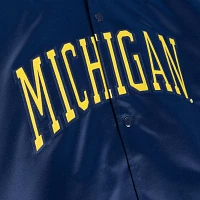 Mitchell & Ness Men's Michigan Wolverines Blue Lightweight Satin Jacket