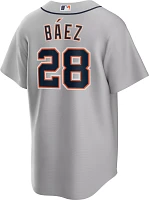 Nike Men's Detroit Tigers Javier Báez #28 Gray Road Cool Base Jersey