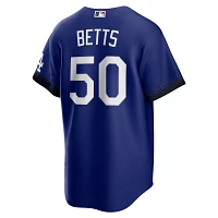 Nike Men's Los Angeles Dodgers Mookie Betts #50 Royal 2021 City Connect Cool Base Jersey