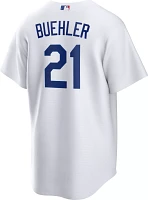 Nike Men's Los Angeles Dodgers Walker Buehler #21 White Cool Base Jersey