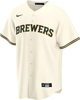 Nike Men's Replica Milwaukee Brewers Christian Yelich #22 Cool Base White Jersey