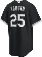 Nike Men's Chicago White Sox Andrew Vaughn #25 Black Cool Base Alternate Jersey