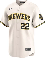 Nike Men's Milwaukee Brewers Christian Yelich #22 White Limited Vapor Jersey