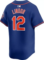 Nike Men's New York Mets Francisco Lindor #12 Blue Limited Vapor Jersey