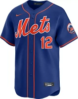 Nike Men's New York Mets Francisco Lindor #12 Blue Limited Vapor Jersey