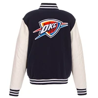 JH Design Men's Oklahoma City Thunder Navy Varsity Jacket