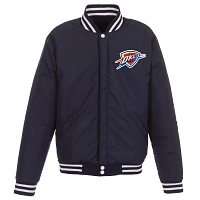 JH Design Men's Oklahoma City Thunder Navy Varsity Jacket