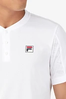 FILA Men's White Line Short Sleeve Henley