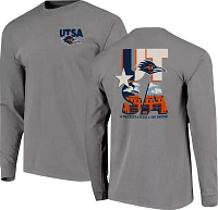 Image One Men's UT San Antonio Roadrunners Grey Campus Pride Long Sleeve Shirt