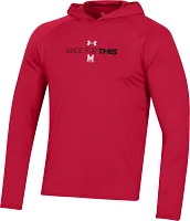 Under Armour Men's Maryland Terrapins Red Long Sleeve Hooded Bench T-Shirt