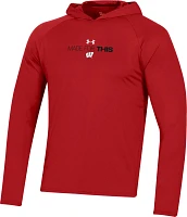 Under Armour Men's Wisconsin Badgers Red Long Sleeve Hooded Bench T-Shirt